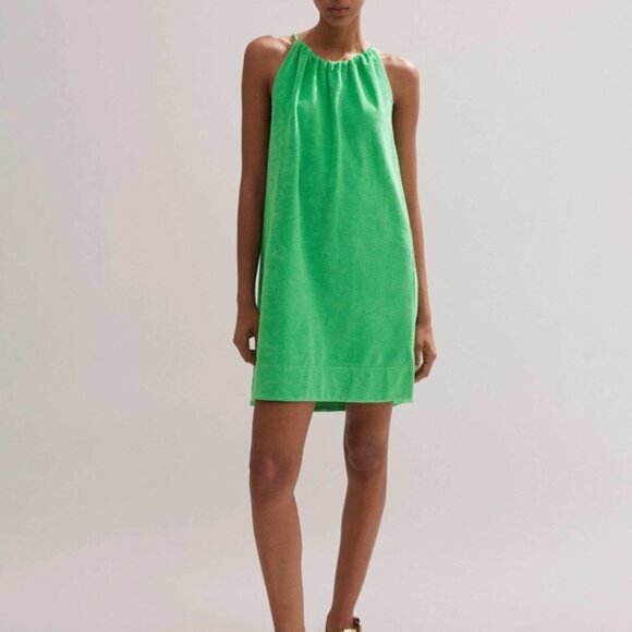 Me+em Women's Halterneck Mid-Weight Toweling Dress Green Size 4 NWT - Picture 11 of 11